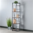 Winsome Isa 5-Tier Contemporary Wood Shelf in Graphite and Walnut