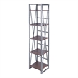 Winsome Isa 5-Tier Contemporary Wood Shelf in Graphite and Walnut