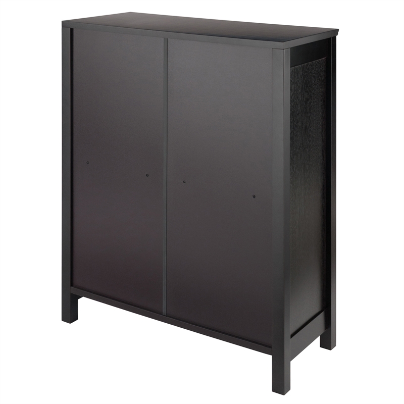 Winsome Terrace 4-Piece Solid Wood Storage Shelf w/ Baskets in Walnut/Chocolate