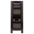 Winsome Leo 4-Piece Solid Wood Storage Shelf w/ Baskets in Espresso/Chocolate