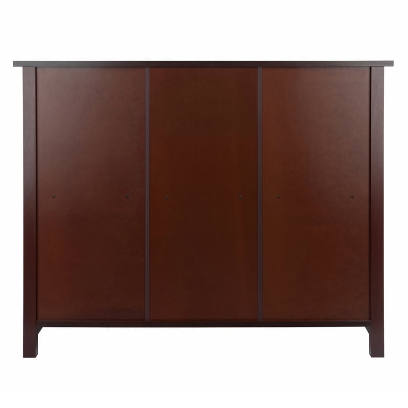 Winsome Milan 4-Piece Solid Wood Storage Shelf with 3 Foldable Baskets in Walnut
