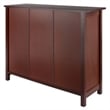 Winsome Milan 4-Piece Solid Wood Storage Shelf with 3 Foldable Baskets in Walnut