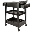 Winsome Jeston Entertainment Modern Solid Wood Bar Cart Espresso