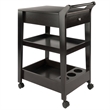 Winsome Jeston Entertainment Modern Solid Wood Bar Cart Espresso