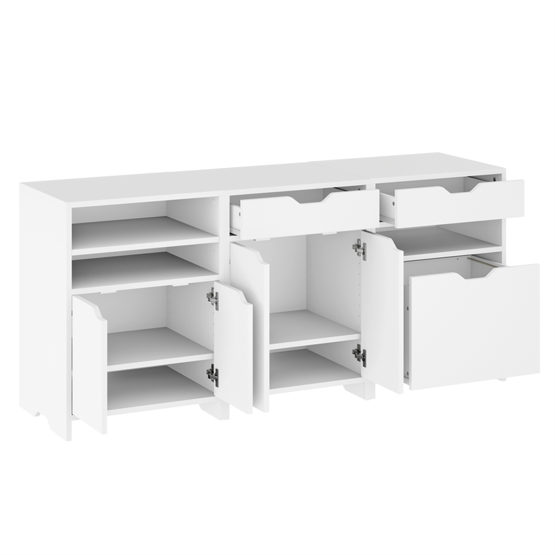 Winsome Nova 3-Piece Contemporary Wood Storage Cabinet Set in White
