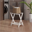 Winsome Raya Transitional Solid Wood Luggage Rack with Shelf in White Finish