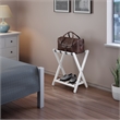 Winsome Raya Transitional Solid Wood Luggage Rack with Shelf in White Finish