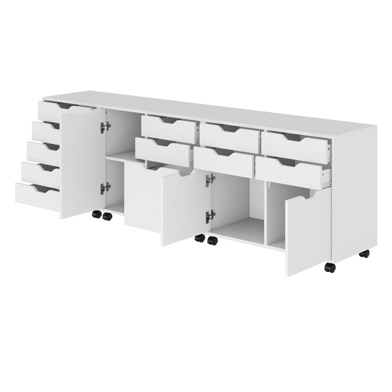 Winsome Halifax 3-Pc Cabinet Set with File Drawer in White Finish