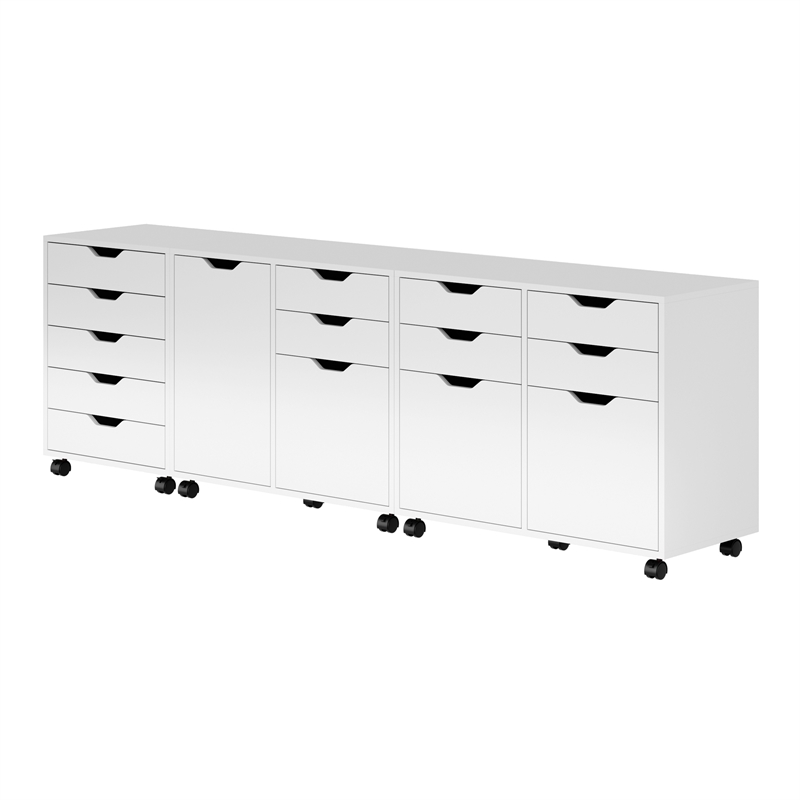 Winsome Halifax 3-Pc Cabinet Set with File Drawer in White Finish