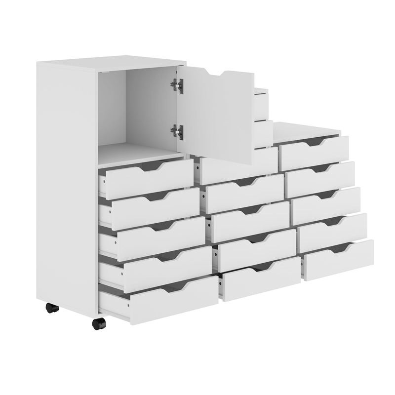 Winsome Halifax 3-Piece Multi-Drawer Engineered Wood Storage Cabinet Set - White
