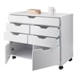 Winsome Halifax 5-Drawer Engineered Wood Mobile Storage Cabinet in Crisp White