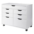 Winsome Halifax 5-Drawer Engineered Wood Mobile Storage Cabinet in Crisp White