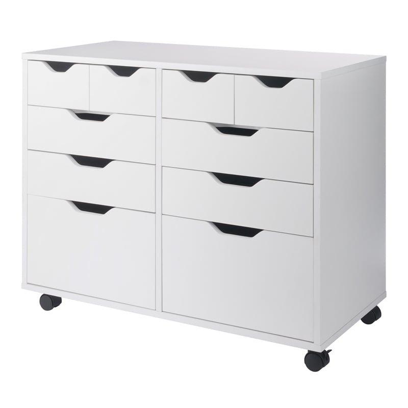 Winsome Halifax 4-Drawer Engineered Wood Mobile Storage Cabinet in Crisp White
