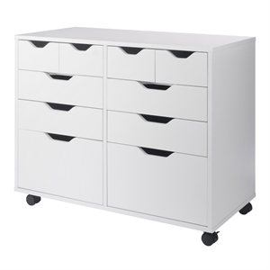 Winsome Halifax 4-Drawer Engineered Wood Mobile Storage Cabinet in Crisp White