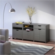 Winsome Nova 3-PC Transitional Engineered Wood Storage Cabinet Set in Charcoal
