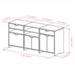 Winsome Nova 3-PC Transitional Engineered Wood Storage Cabinet Set in Charcoal