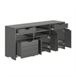 Winsome Nova 3-PC Transitional Engineered Wood Storage Cabinet Set in Charcoal