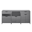 Winsome Nova 3-PC Transitional Engineered Wood Storage Cabinet Set in Charcoal