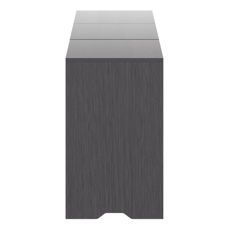 Winsome Nova 3-PC Transitional Engineered Wood Storage Cabinet Set in Charcoal