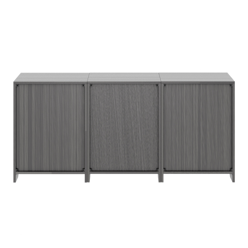 Winsome Nova 3-PC Transitional Engineered Wood Storage Cabinet Set in Charcoal