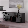 Winsome Halifax 3-Piece Engineered Wood Cabinet Set with File Drawer in Black
