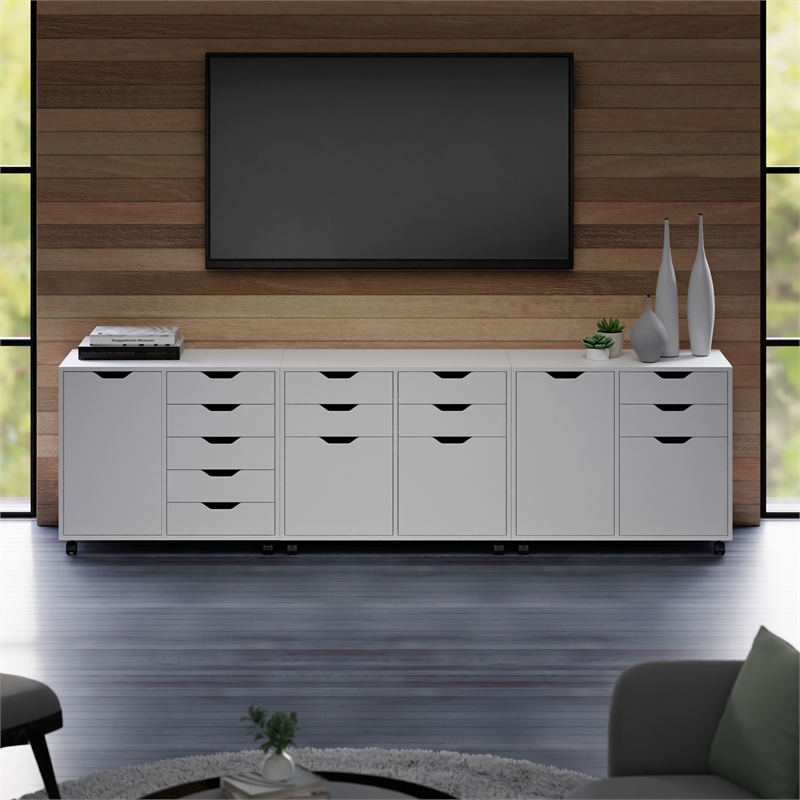Winsome Halifax 3-Piece Engineered Wood Cabinet Set with File Drawer in White