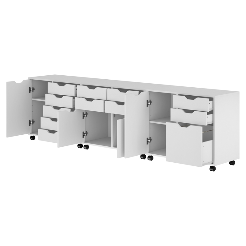Winsome Halifax 3-Piece Engineered Wood Cabinet Set with File Drawer in White