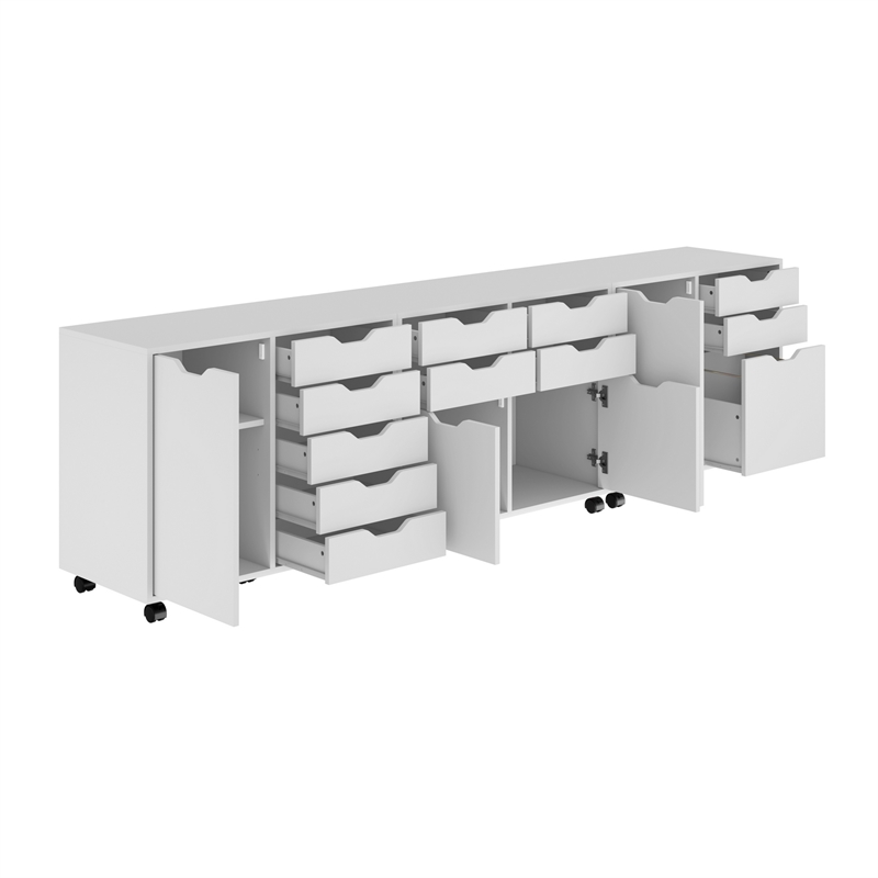 Winsome Halifax 3-Piece Engineered Wood Cabinet Set with File Drawer in White