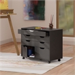 Winsome Halifax 5-Drawer Engineered Wood Mobile Storage Cabinet in Black