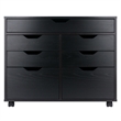 Winsome Halifax 5-Drawer Engineered Wood Mobile Storage Cabinet in Black