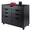 Winsome Halifax 5-Drawer Engineered Wood Mobile Storage Cabinet in Black