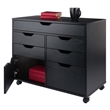 Winsome Halifax 5-Drawer Engineered Wood Mobile Storage Cabinet in Black