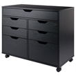 Winsome Halifax 5-Drawer Engineered Wood Mobile Storage Cabinet in Black