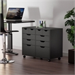Winsome Halifax 4-Drawer Engineered Wood Mobile Storage Cabinet in Black