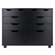 Winsome Halifax 4-Drawer Engineered Wood Mobile Storage Cabinet in Black