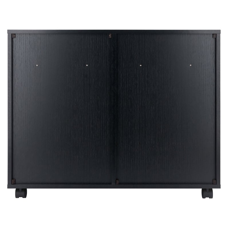 Winsome Halifax 4-Drawer Engineered Wood Mobile Storage Cabinet in Black