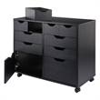 Winsome Halifax 4-Drawer Engineered Wood Mobile Storage Cabinet in Black