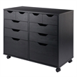 Winsome Halifax 4-Drawer Engineered Wood Mobile Storage Cabinet in Black