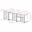 Winsome Halifax 3 PC Transitional Engineered Wood Storage Cabinet Set in Black