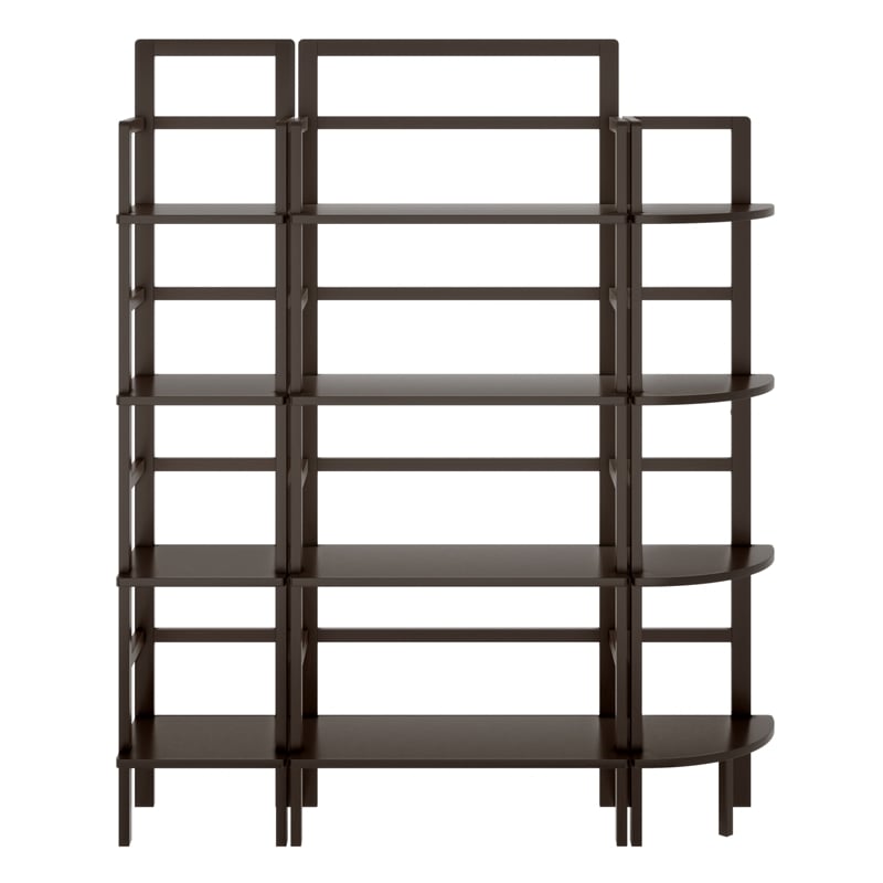 Winsome Aiden 3-Piece Transitional Solid Wood Baker's Rack Set in Vibrant Coffee