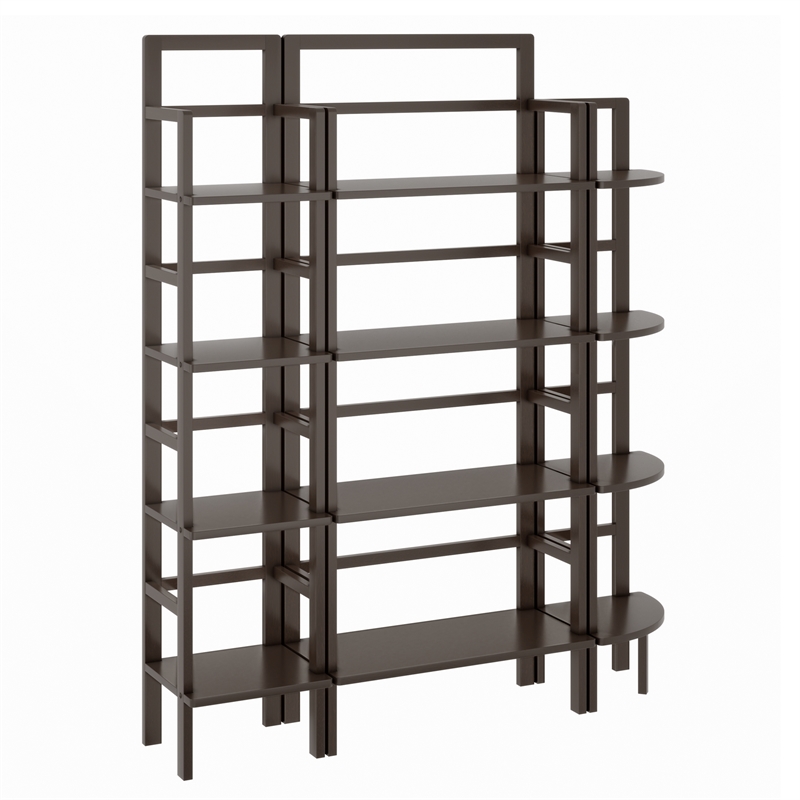 Winsome Aiden 3-Piece Transitional Solid Wood Baker's Rack Set in Vibrant Coffee