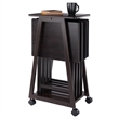 Winsome Adriel 5-Piece Transitional Solid Wood Snack Table Set in Coffee