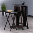 Winsome Adriel 5-Piece Transitional Solid Wood Snack Table Set in Coffee
