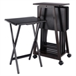 Winsome Adriel 5-Piece Transitional Solid Wood Snack Table Set in Coffee