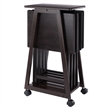 Winsome Adriel 5-Piece Transitional Solid Wood Snack Table Set in Coffee