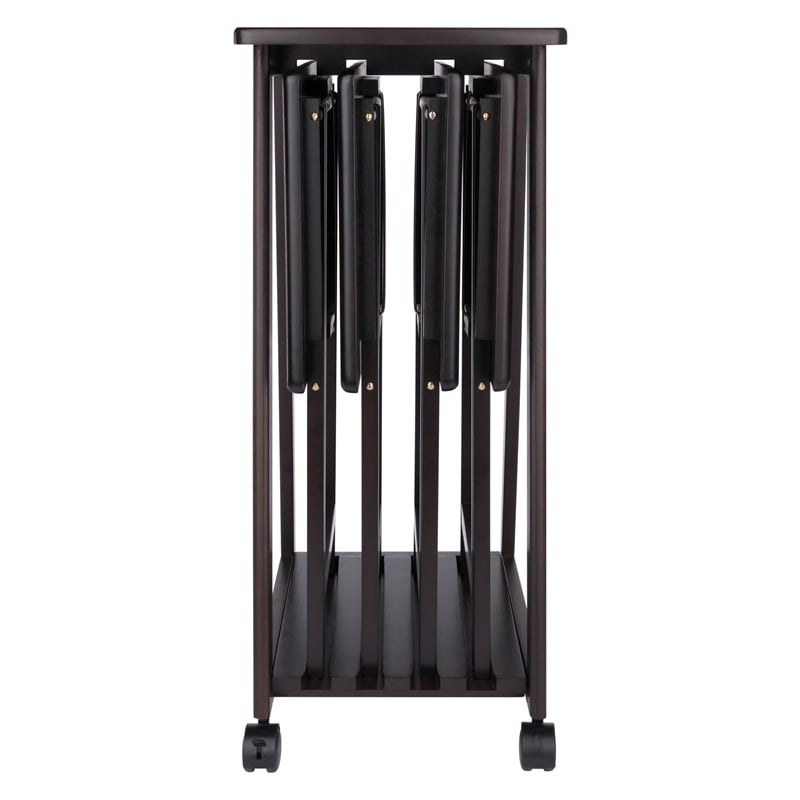 Winsome Adriel 5-Piece Transitional Solid Wood Snack Table Set in Coffee