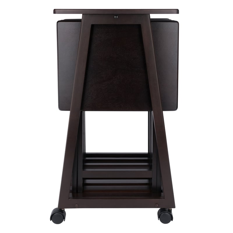 Winsome Adriel 5-Piece Transitional Solid Wood Snack Table Set in Coffee