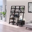 Winsome Bellamy 3-Piece Solid Wood Leaning Desk & Shelf Set in Lustrous Black