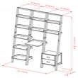 Winsome Bellamy 3-Piece Solid Wood Leaning Desk & Shelf Set in Lustrous Black