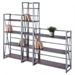 Winsome Isa 3-Piece Engineered Wood Shelving Set in Walnut and Graphite